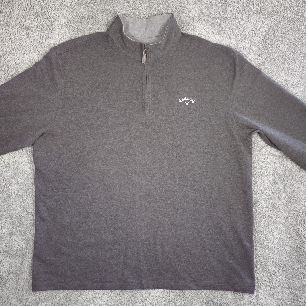 Callaway Sweater Adult Size XL Charcoal Gray Quarter Zip Pullover Long Sleeve